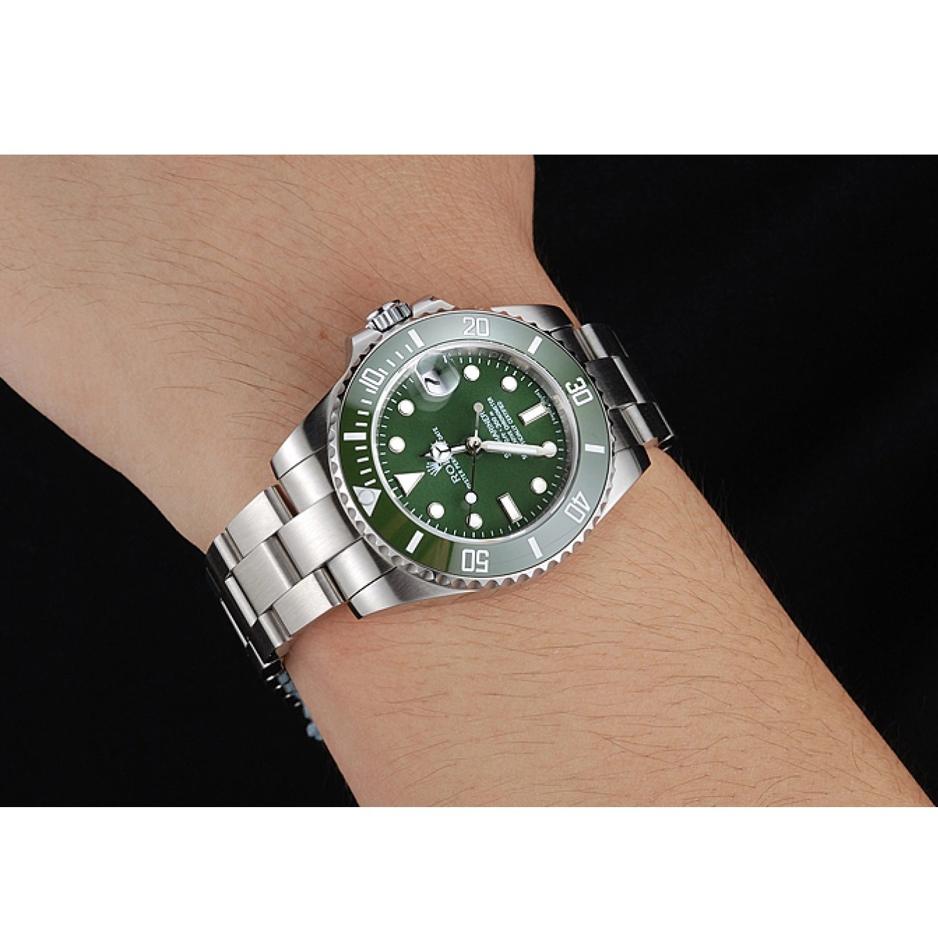 Good copy rolex watches 1454151 Green Steel Bracelet Dial Stainless Submariner Rolex 0524